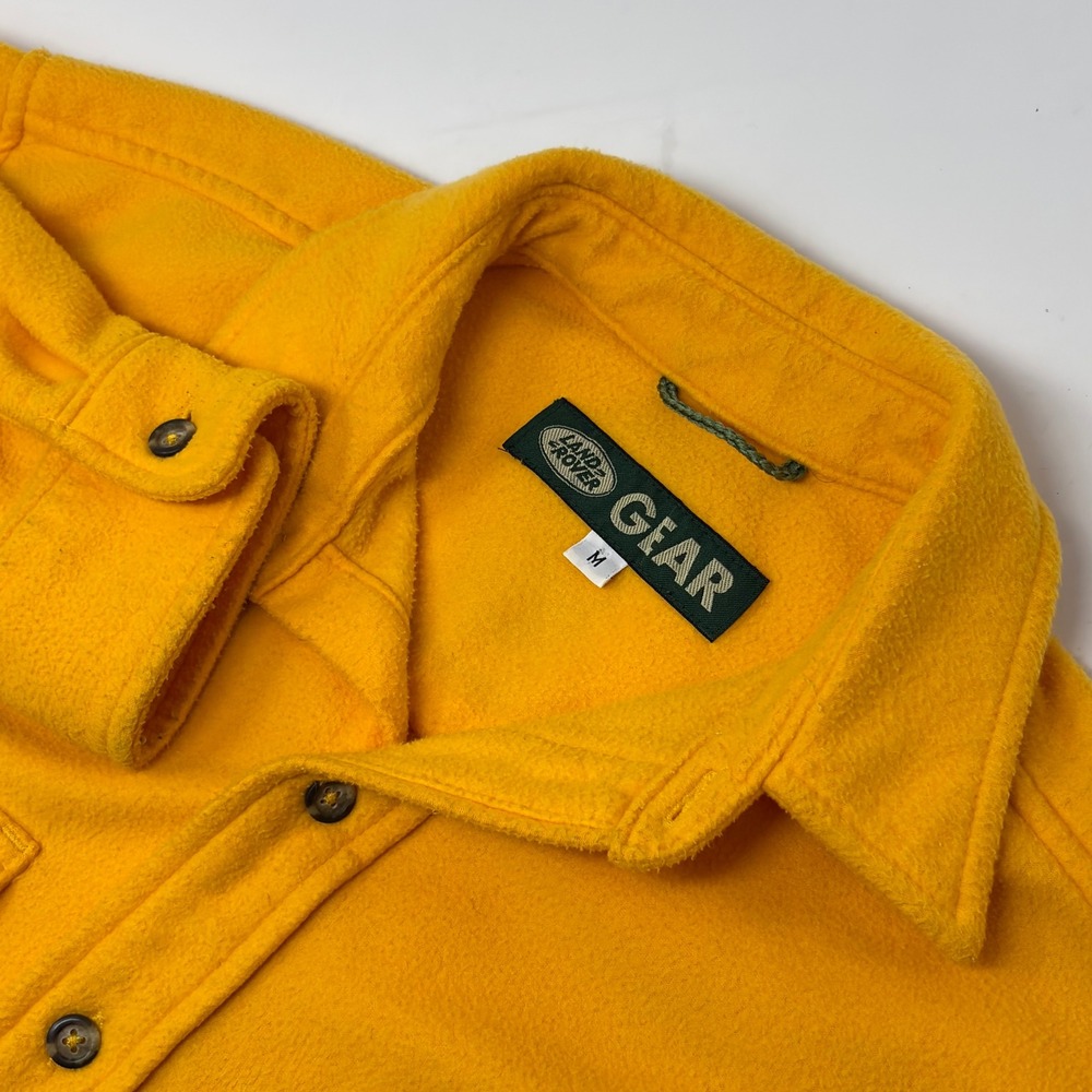 Land Rover Gear Shirt Mens M Yellow Fleece Button Up Polartec Outdoor
